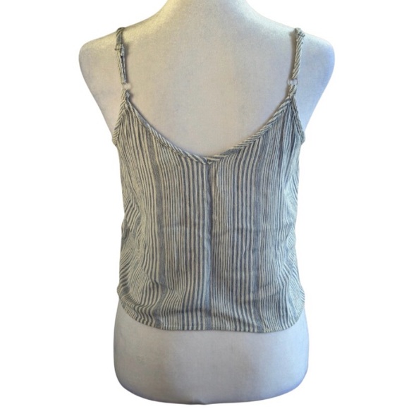 H&M Blue & White Striped Tie-Front Button Tank Top - Picture 3 of 6